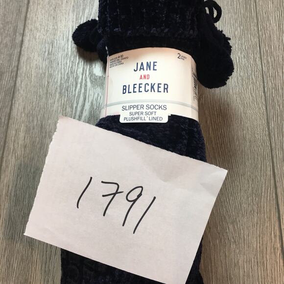 NWT Jane & Bleeker Slipper Sock Super Soft Plushfill Lined Sock size 4-10 2 Pair - Picture 6 of 6
